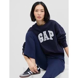 Gap Logo V-Gap Herıtage Crew-554936002 Bisiklet Yaka Fleece Sweatshirt Kadın Sweatshirt
