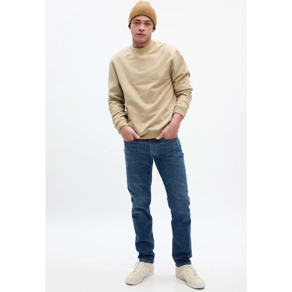Gap V-Slim Opp Med Lennox GapFlex Washwell™ Slim Jean Pantolon Dar Kalıp Erkek Kot Pantolon
