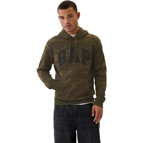 Gap V-Prınted Herıtage Logo Po 718935000 Erkek Kapüşonlu Sweatshirt