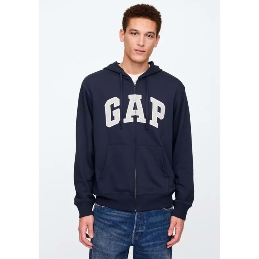 Gap V-Frch Ft Herıtage Logo Po Fz - 868454004 Erkek Kapüşonlu Fermuarlı Sweatshirt