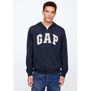 Gap V-Frch Ft Herıtage Logo Po Fz - 868454004 Erkek Kapüşonlu Fermuarlı Sweatshirt