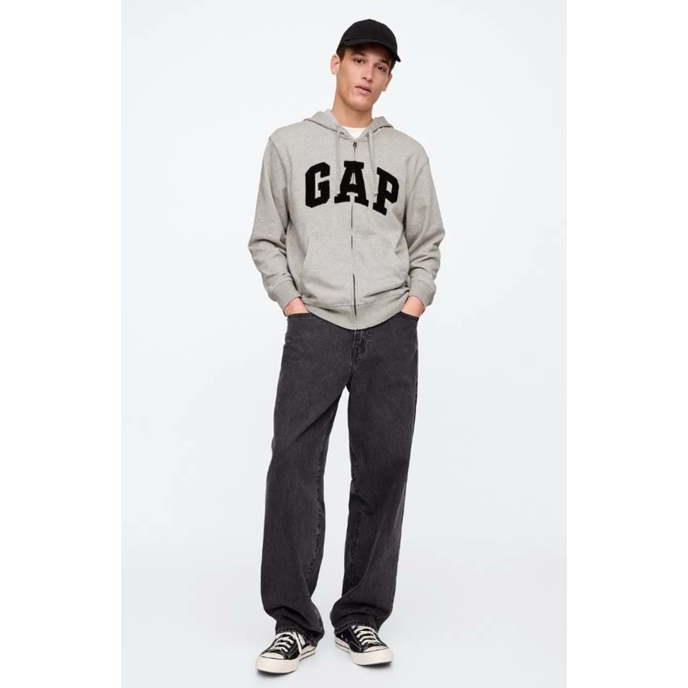 Gap V-Frch Ft Herıtage Logo Po Fz - 868454009 Erkek Kapüşonlu Fermuarlı Sweatshirt