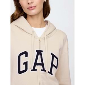 Gap V-Gap Logo Fleece Herıtage Fz Hd 678782 Hoodie Kapüşonlu Fermuarlı Kadın Sweatshirt