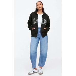 Gap V-Gap Logo Fleece Herıtage Fz Hd 678782 Hoodie Kapüşonlu Fermuarlı Kadın Sweatshirt