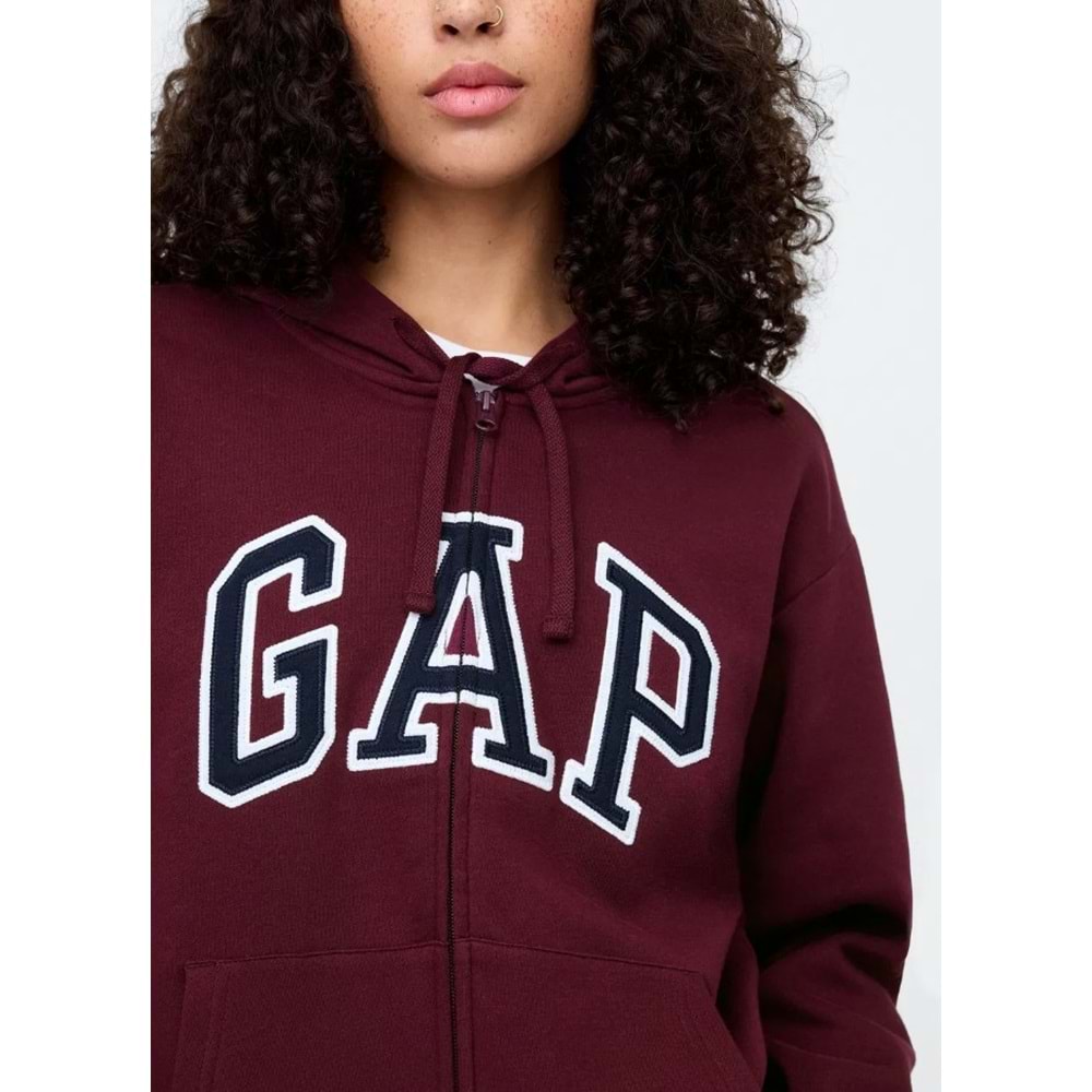 Gap V-Gap Logo Fleece Herıtage Fz Hd 678782 Hoodie Kapüşonlu Fermuarlı Kadın Sweatshirt