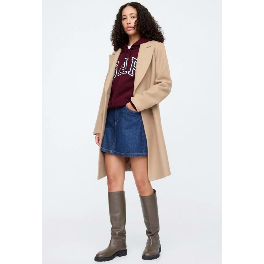 Gap V-Gap Logo Fleece Herıtage Fz Hd 678782 Hoodie Kapüşonlu Fermuarlı Kadın Sweatshirt