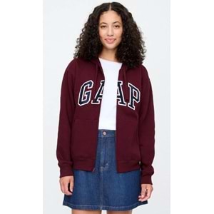 Gap V-Gap Logo Fleece Herıtage Fz Hd 678782 Hoodie Kapüşonlu Fermuarlı Kadın Sweatshirt