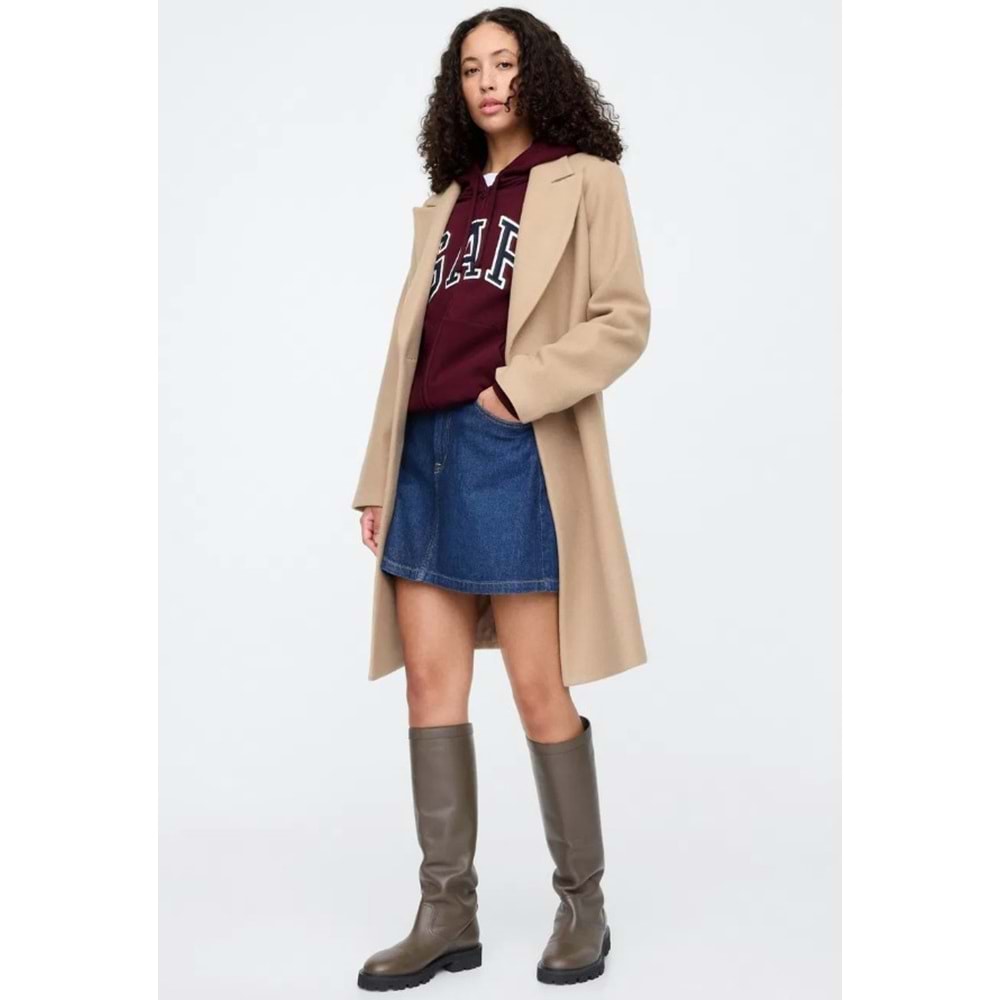 Gap V-Gap Logo Fleece Herıtage Fz Hd 678782 Hoodie Kapüşonlu Fermuarlı Kadın Sweatshirt
