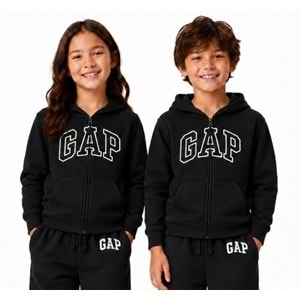 Gap V-Bas Heritage Gap Logo Baskılı Kapüşonlu Çocuk Sweatshirt