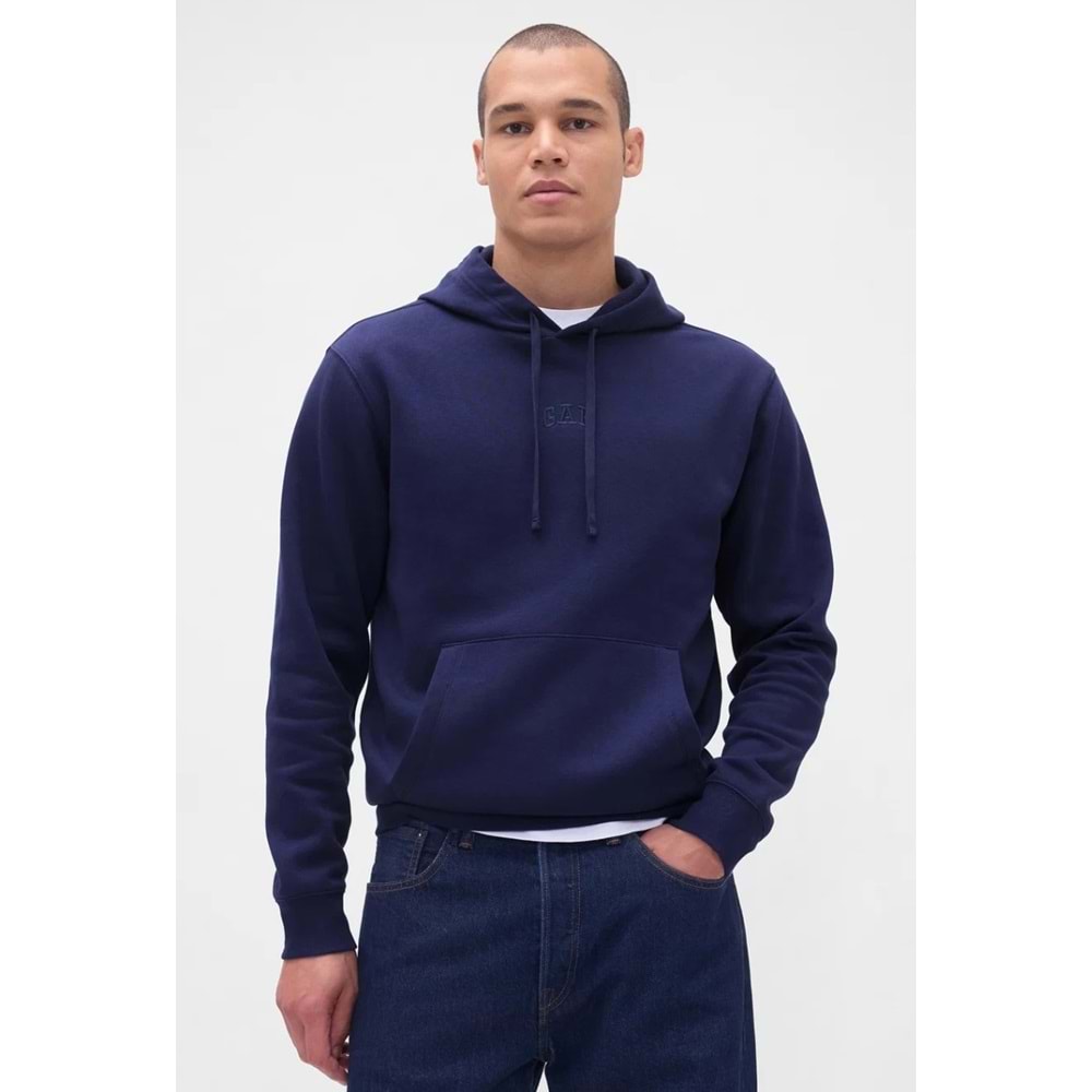 Gap 323141835 Relaxed Gap Mini-Logo Sweatshirt Erkek Kapüşonlu Sweatshirt