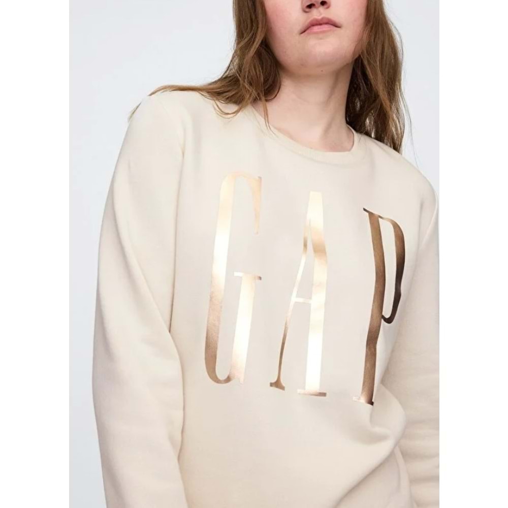 Gap Doorbuster Logo Sweatshirt 800444 Bisiklet Yaka Fleece Sweatshirt Kadın Sweatshirt