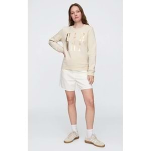 Gap Doorbuster Logo Sweatshirt 800444 Bisiklet Yaka Fleece Sweatshirt Kadın Sweatshirt