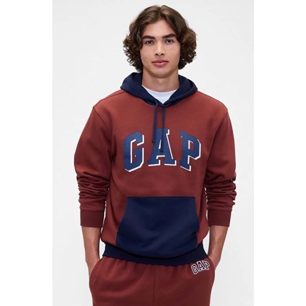 Gap 795560 Relaxed Logo Colorblock Erkek Kapüşonlu Sweatshirt