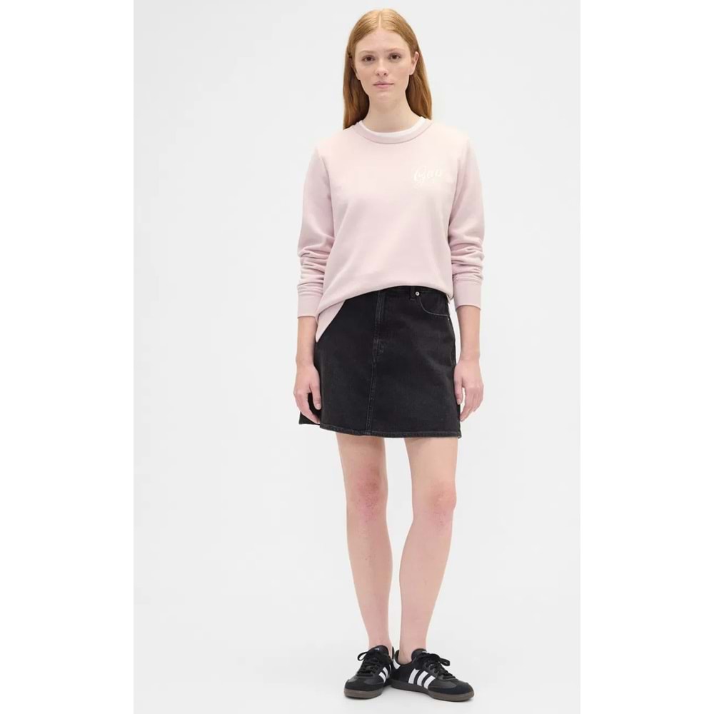 Gap Relaxed Gap Logo 800444 Bisiklet Yaka Fleece Sweatshirt Kadın Sweatshirt