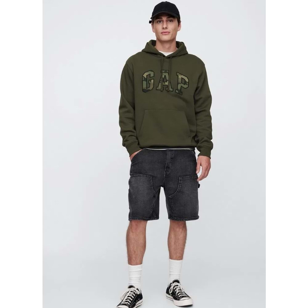 Gap Relaxed Gap Logo Camo Fıll 799757 Erkek Kapüşonlu Sweatshirt