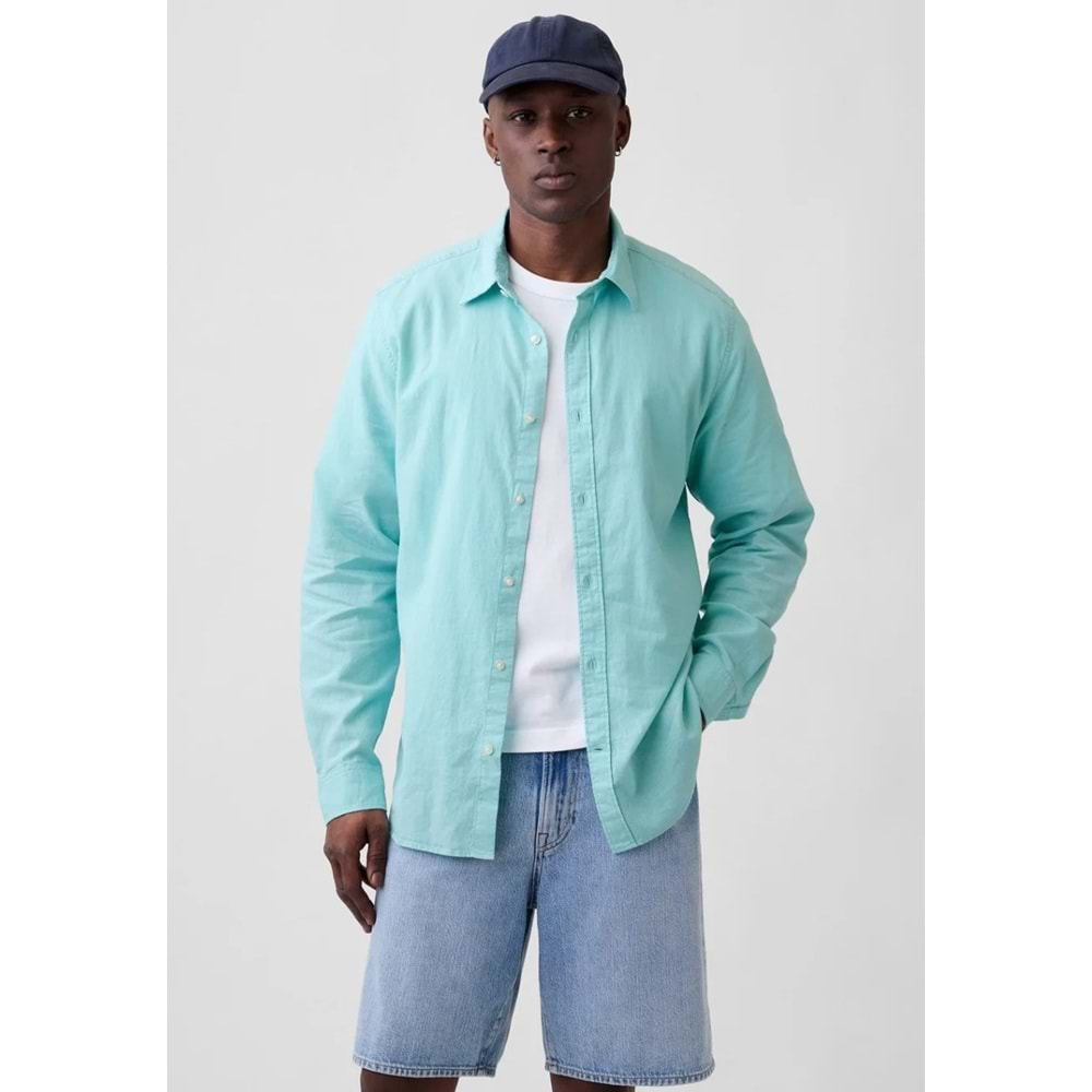 Gap Keten Karışımı Standart Fit Gömlek 8879521108 Erkek Gömlek