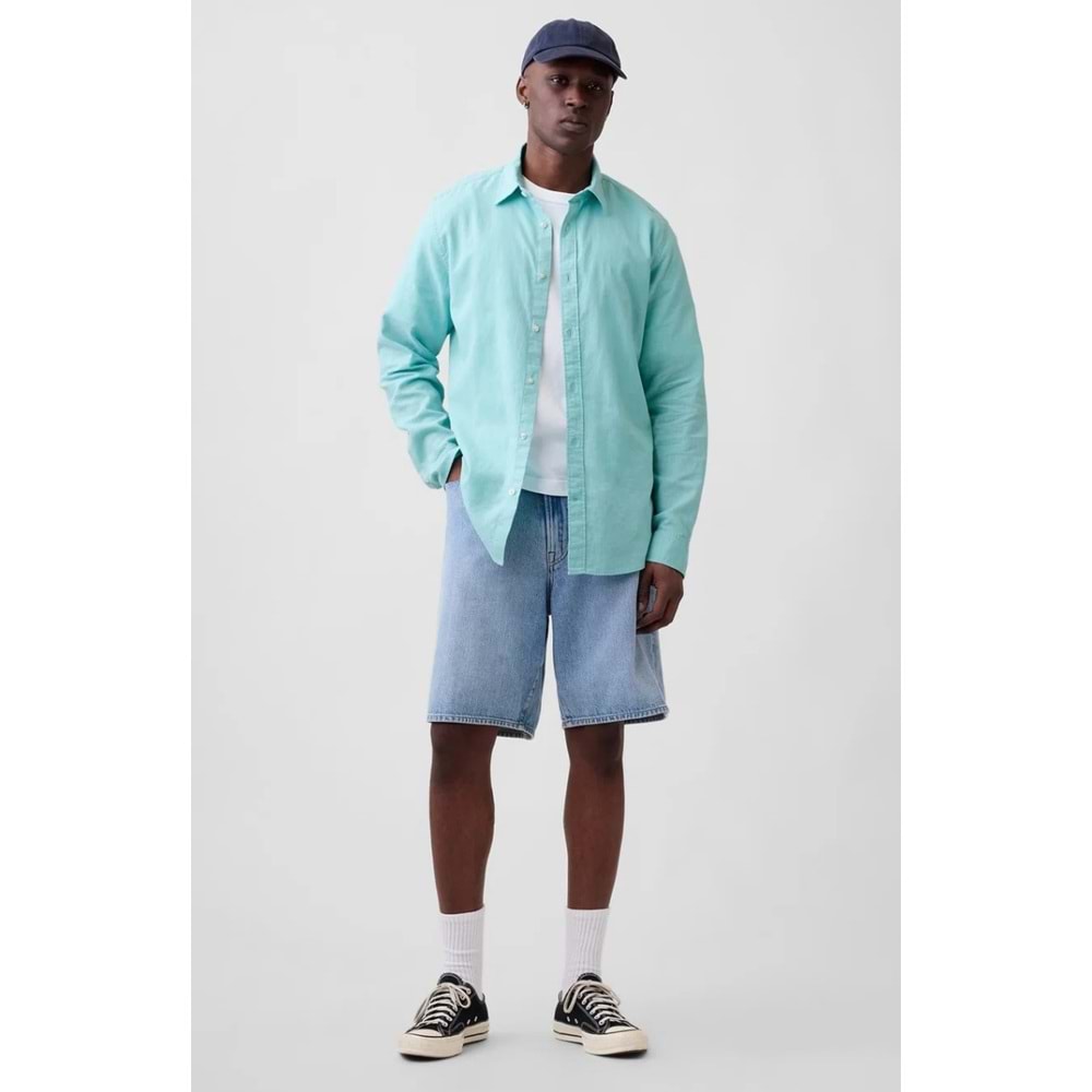 Gap Keten Karışımı Standart Fit Gömlek 8879521108 Erkek Gömlek