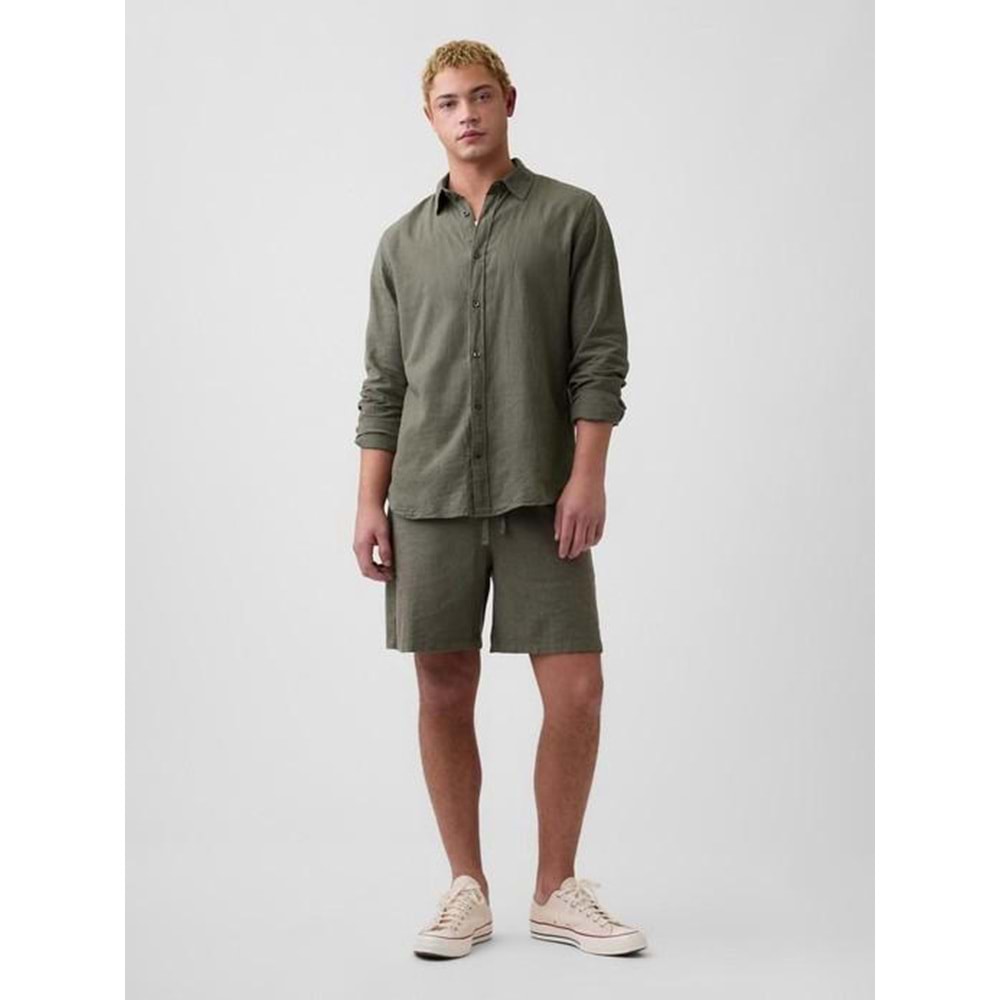 Gap Keten Karışımı Standart Fit Gömlek 8879521108 Erkek Gömlek
