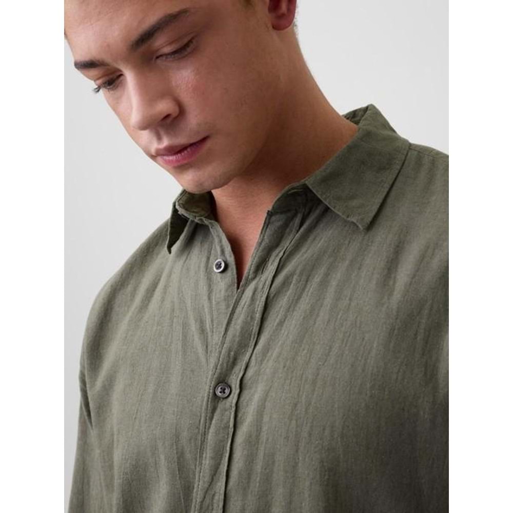 Gap Keten Karışımı Standart Fit Gömlek 8879521108 Erkek Gömlek