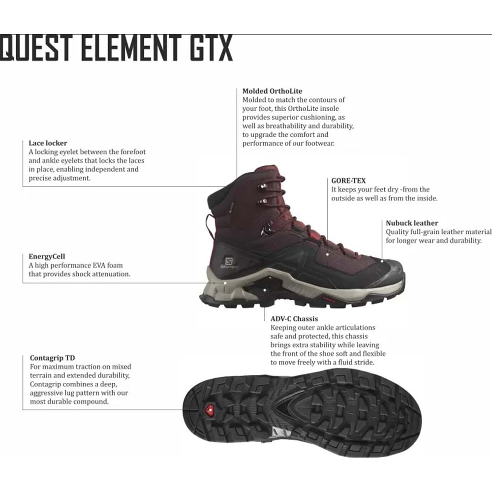 Salomon L41457100 Quest Element Gtx Gore-Tex® Erkek Outdoor Bot