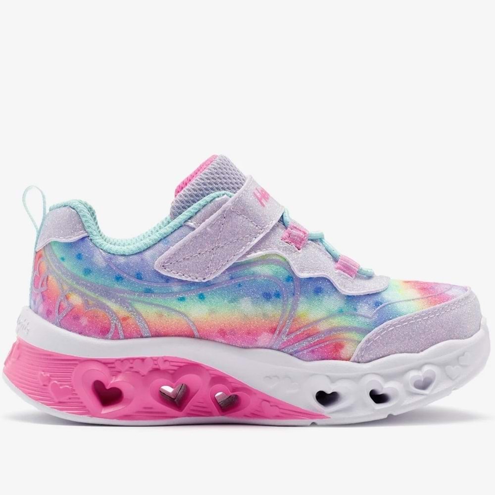 Skechers Flutter Heart Lights - Groovy Swirl 303253N-LVAQ Işıklı Ortopedik Çocuk Spor Ayakkabı