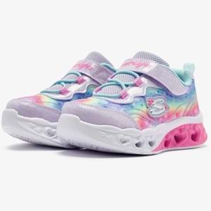 Skechers Flutter Heart Lights - Groovy Swirl 303253N-LVAQ Işıklı Ortopedik Çocuk Spor Ayakkabı