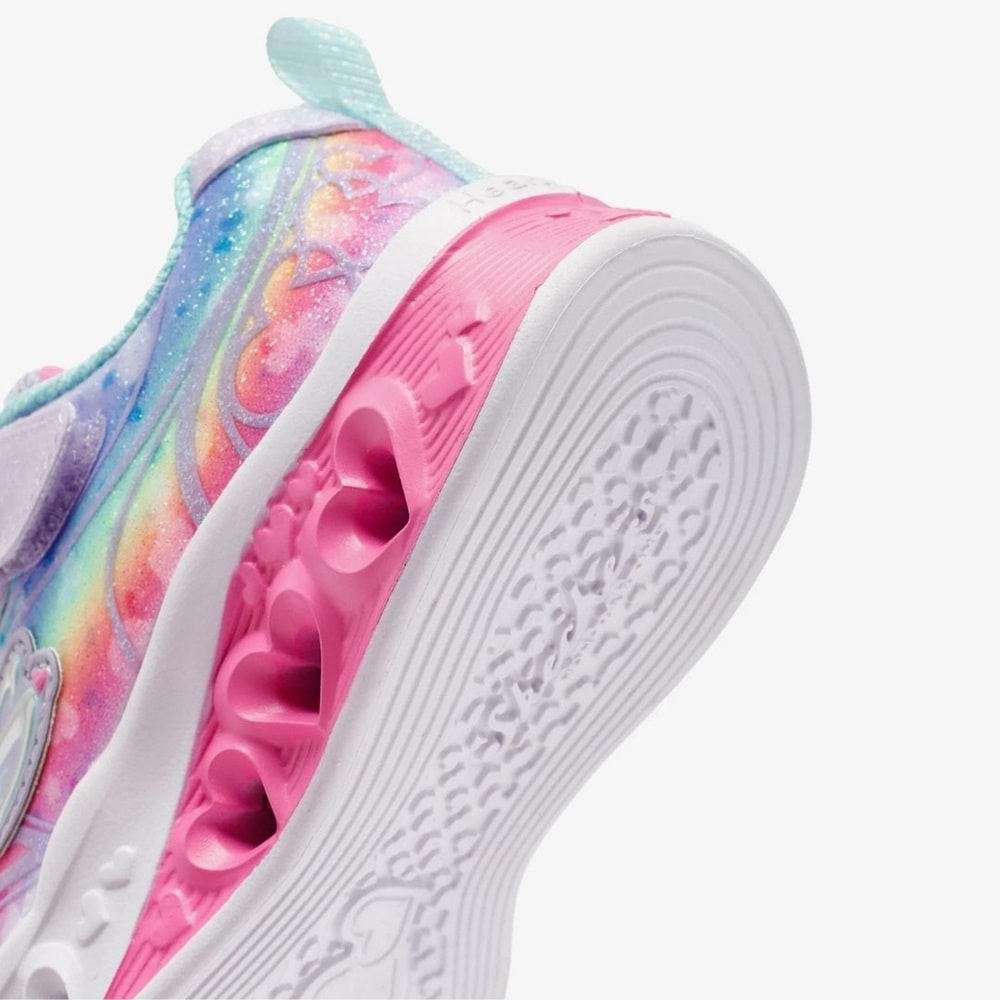 Skechers Flutter Heart Lights - Groovy Swirl 303253N-LVAQ Işıklı Ortopedik Çocuk Spor Ayakkabı