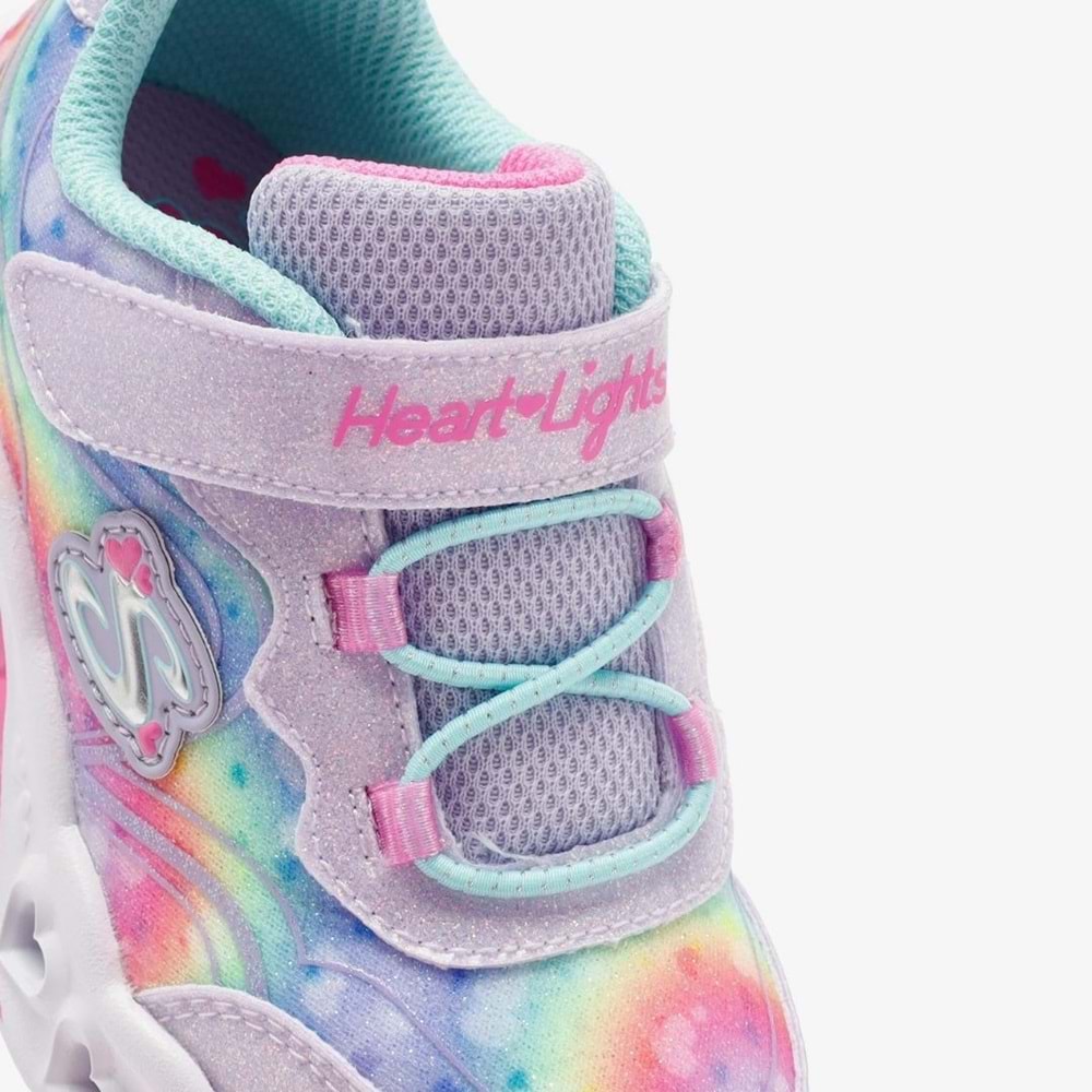 Skechers Flutter Heart Lights - Groovy Swirl 303253N-LVAQ Işıklı Ortopedik Çocuk Spor Ayakkabı