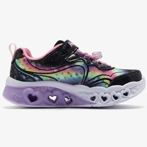 Skechers Flutter Heart Lights - Groovy Swirl 303253L-BKPK Ortopedik Işıklı Çocuk Spor Ayakkabı