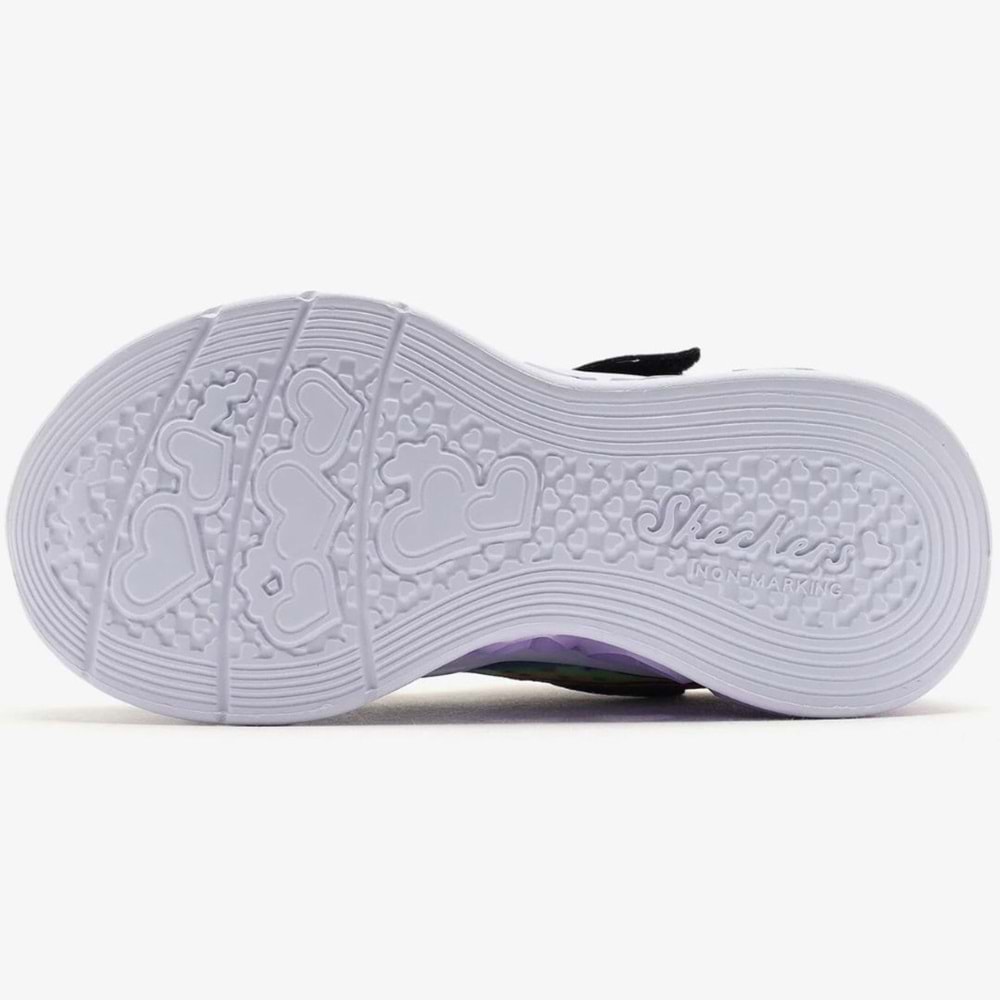 Skechers Flutter Heart Lights - Groovy Swirl 303253L-BKPK Ortopedik Işıklı Çocuk Spor Ayakkabı