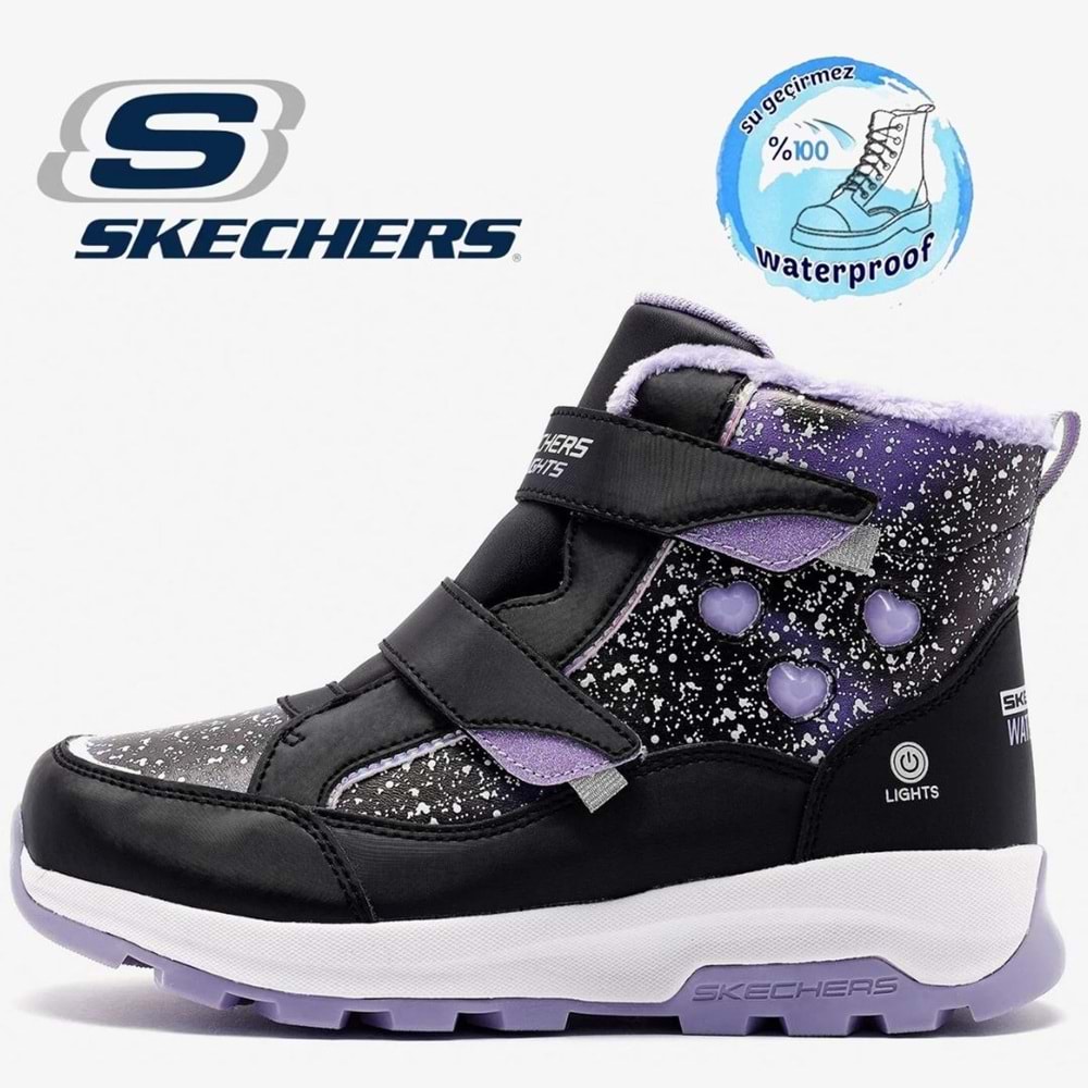 Skechers Storm Blazer 303439L-BKLV Waterrproof Kar Botu Ortopedik Işıklı Çocuk Bot