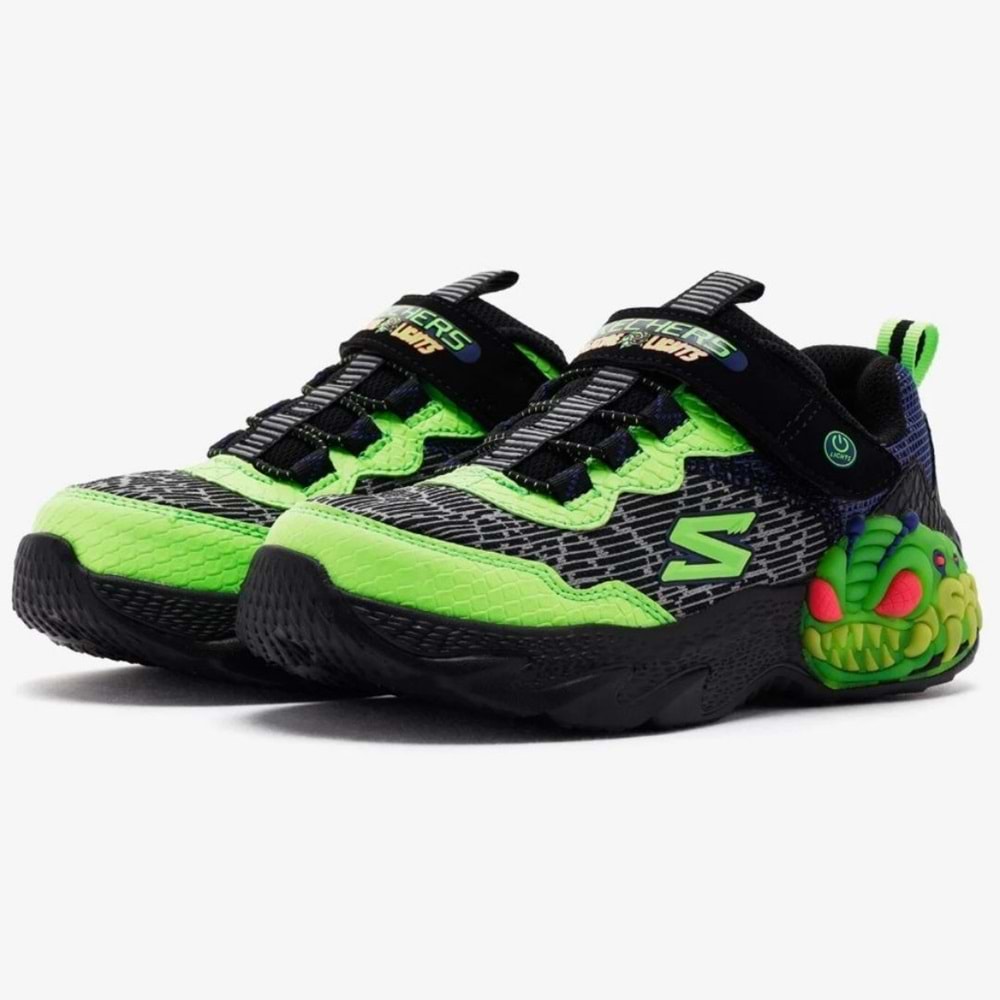Skechers Creature-Lights 400617L-BKLM Ortopedik Işıklı Çocuk Spor Ayakkabı