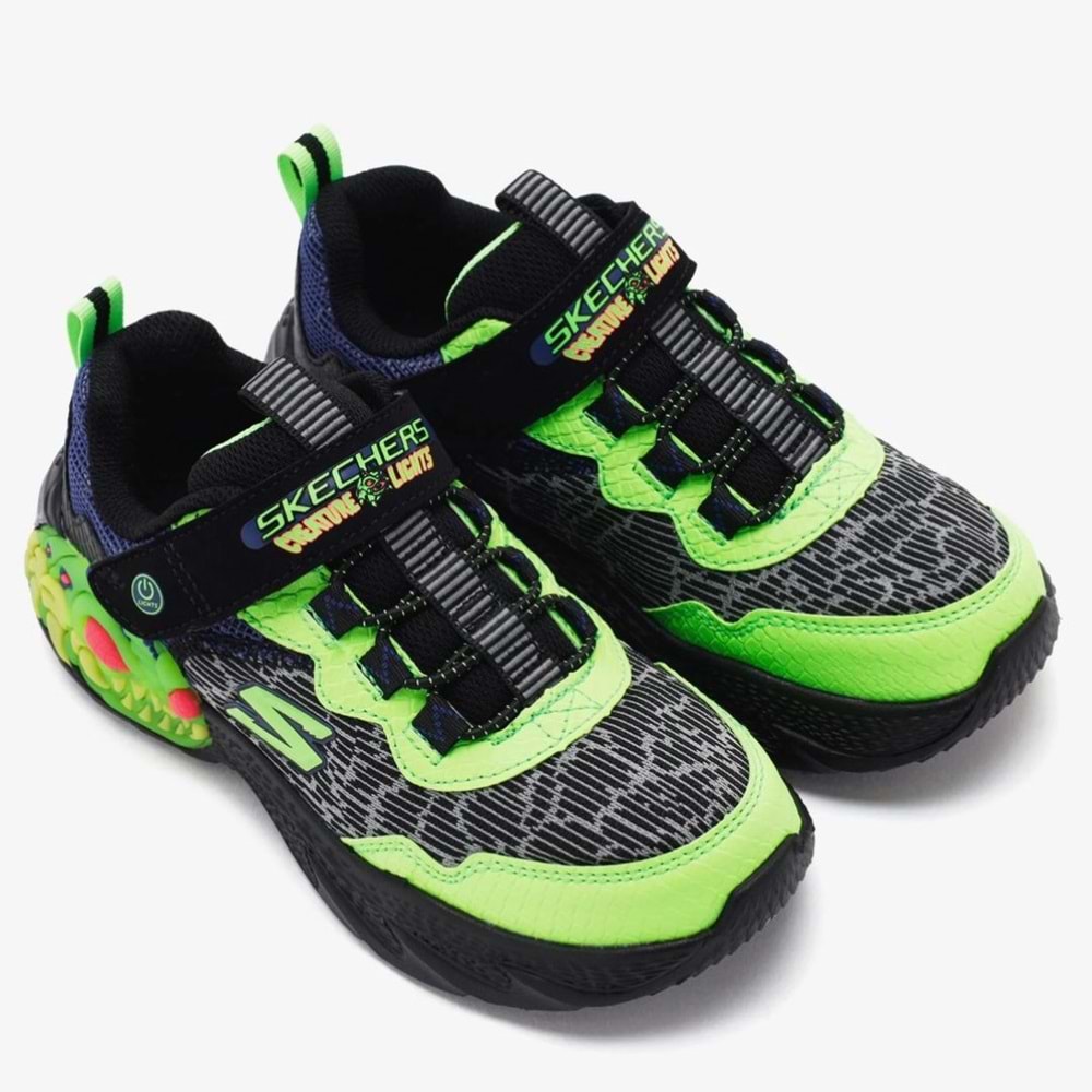 Skechers Creature-Lights 400617L-BKLM Ortopedik Işıklı Çocuk Spor Ayakkabı