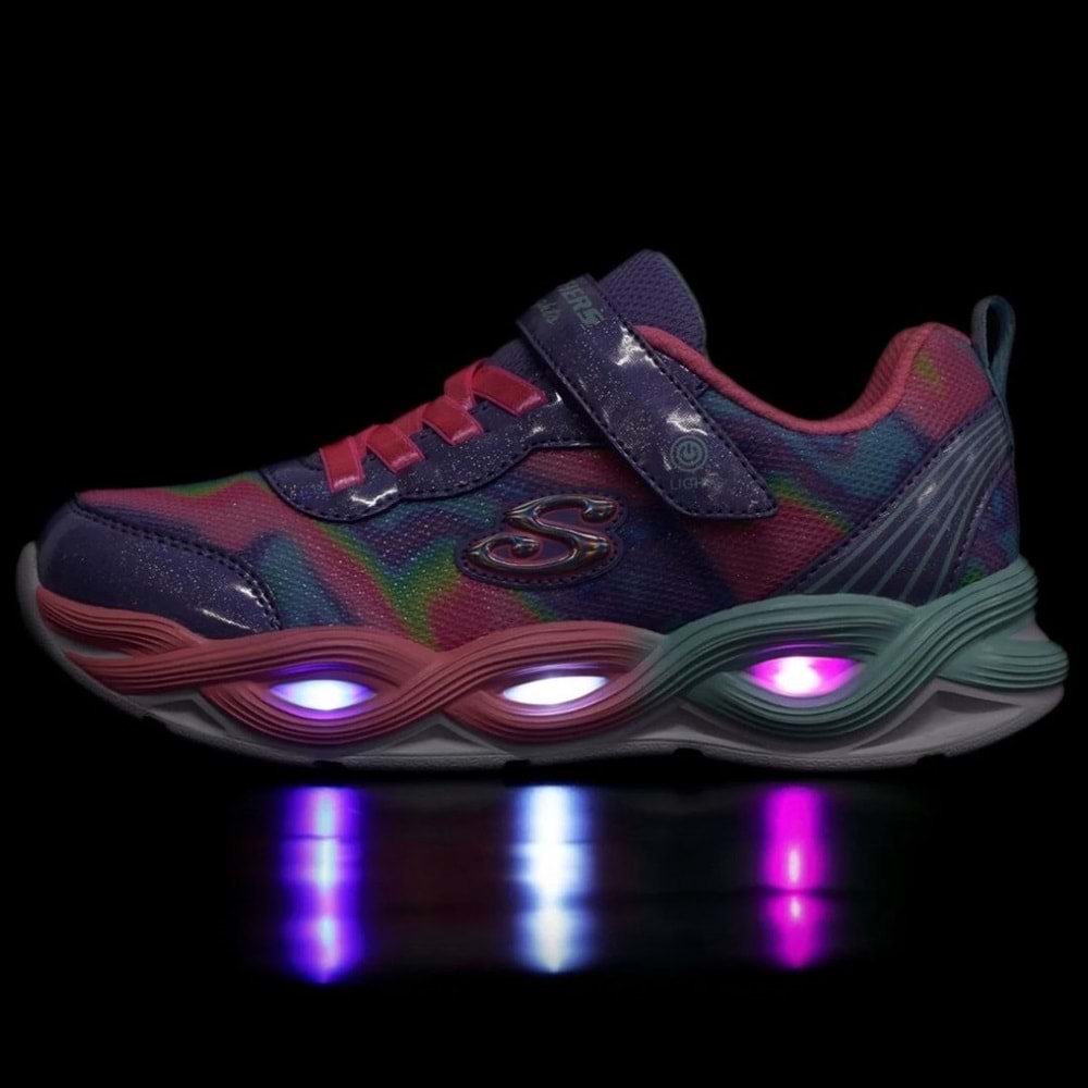 Skechers Twisty Glow - Sorbet Swirl 303716L-PWMT Ortopedik Işıklı Çocuk Spor Ayakkabı