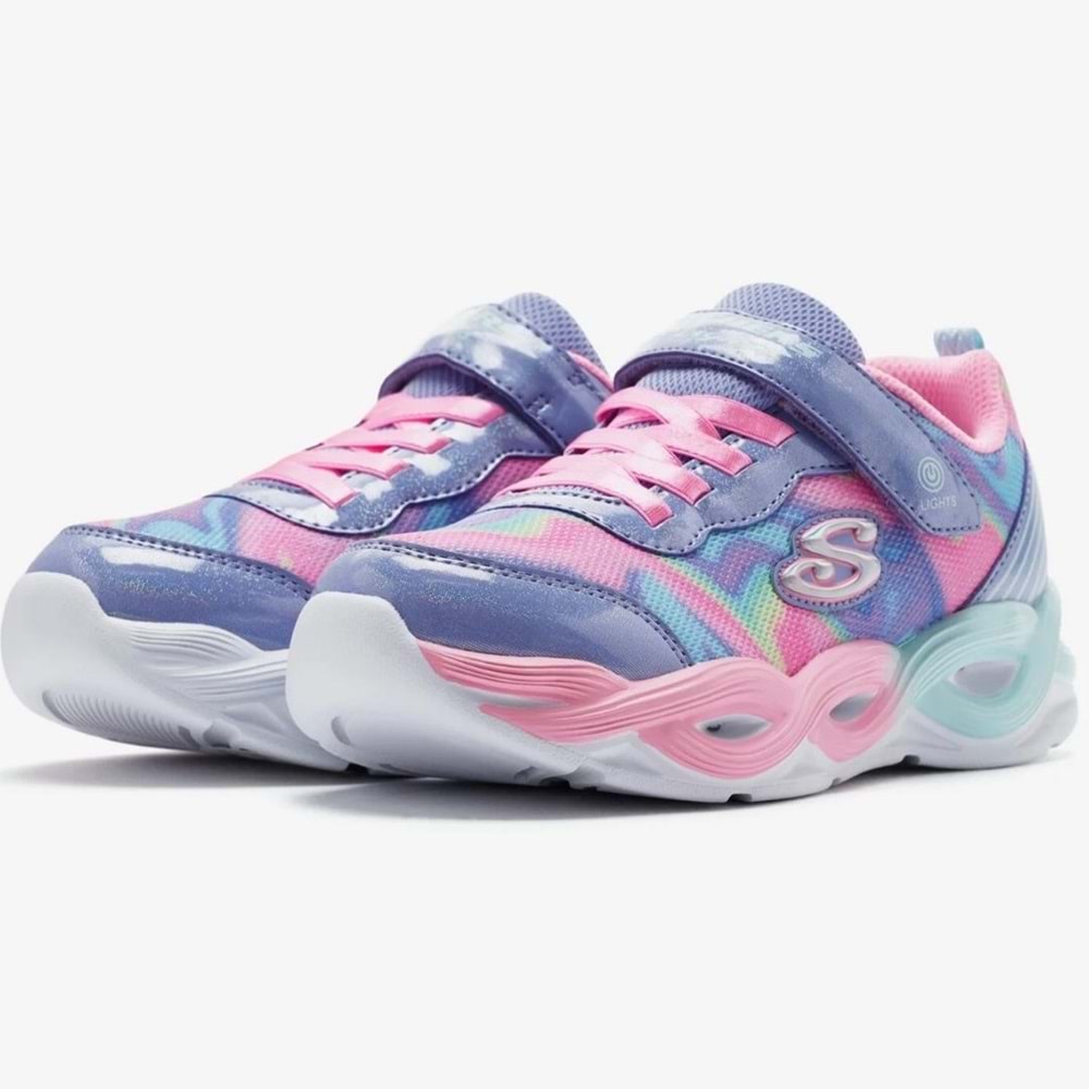 Skechers Twisty Glow - Sorbet Swirl 303716L-PWMT Ortopedik Işıklı Çocuk Spor Ayakkabı