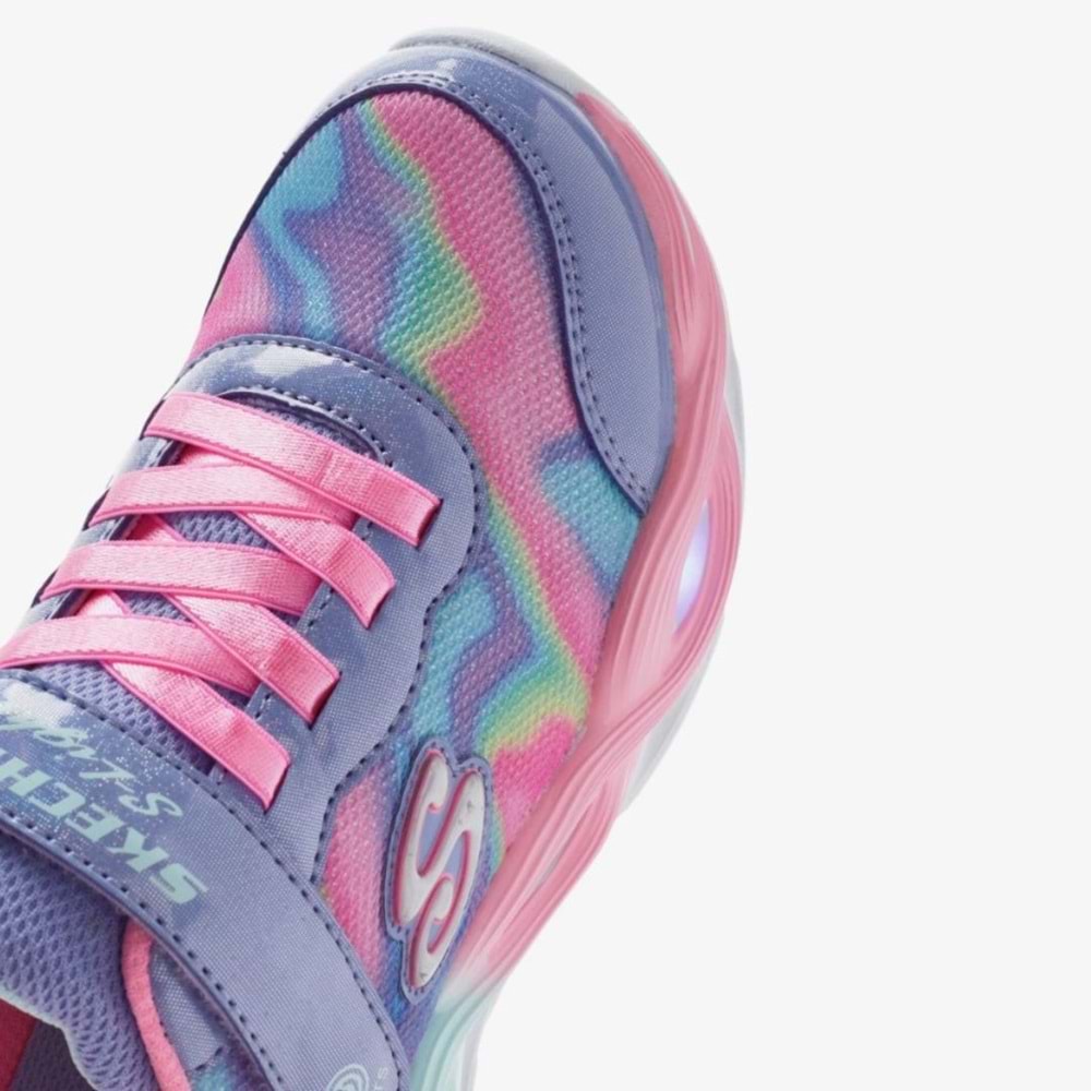Skechers Twisty Glow - Sorbet Swirl 303716L-PWMT Ortopedik Işıklı Çocuk Spor Ayakkabı