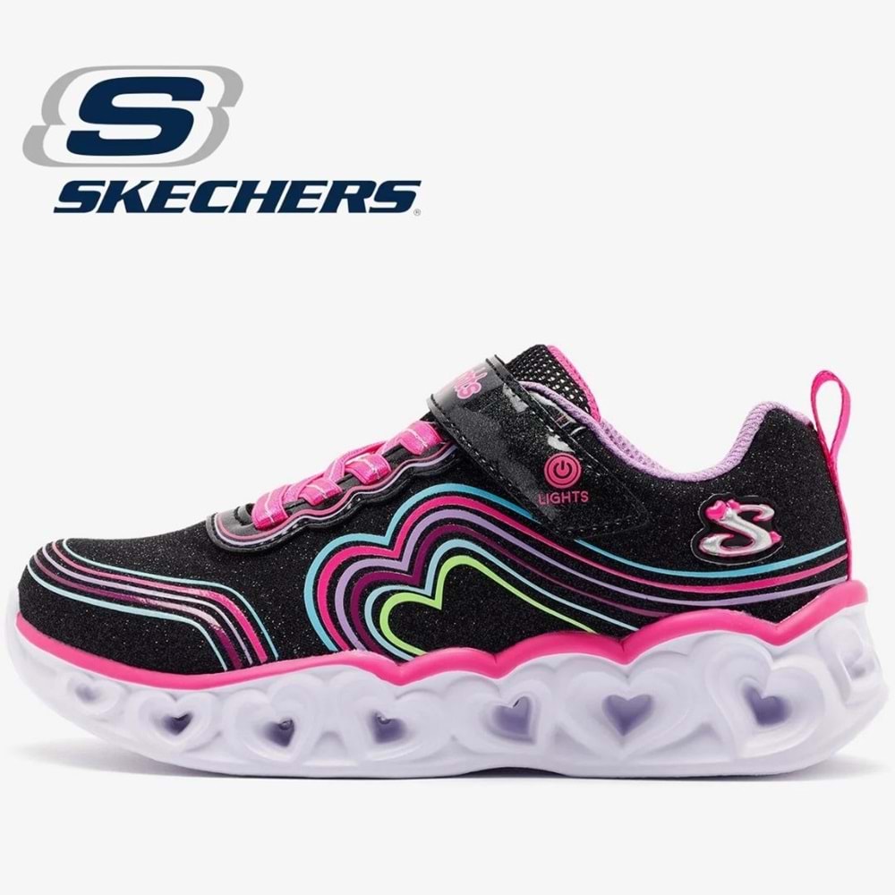 Skechers S-lights Heart Lights Retro Hearts 302689L-BKMT Işıklı Ortopedik Çocuk Spor Ayakkabı