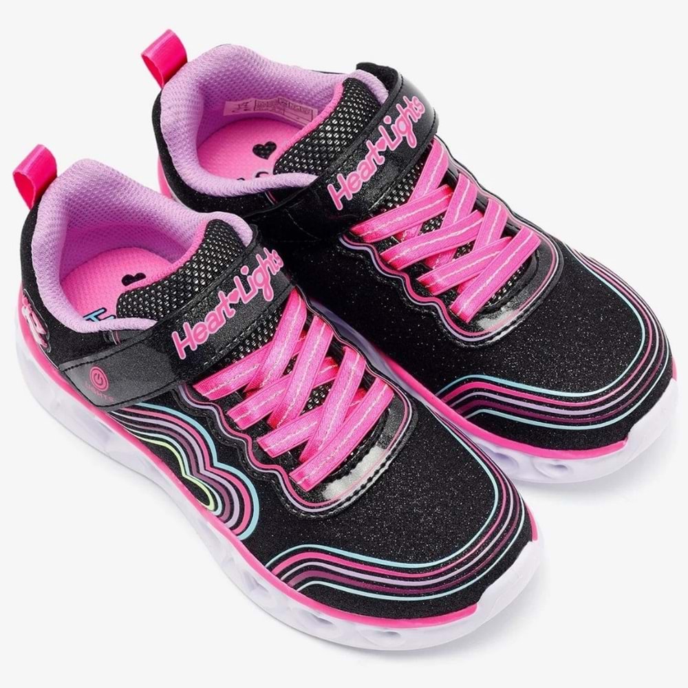 Skechers S-lights Heart Lights Retro Hearts 302689L-BKMT Işıklı Ortopedik Çocuk Spor Ayakkabı