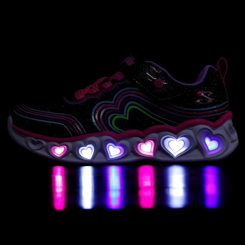 Skechers S-lights Heart Lights Retro Hearts 302689L-BKMT Işıklı Ortopedik Çocuk Spor Ayakkabı