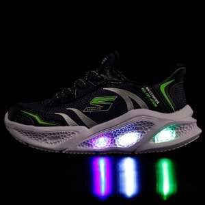Skechers Meteor-lights Brisk-beams 403848L-NVBK Işıklı Ortopedik Çocuk Spor Ayakkabı