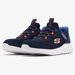 Skechers Bounder Slip-İns Brısk-Burst 403822L-NVBL Ortopedik Çocuk Spor Ayakkabı