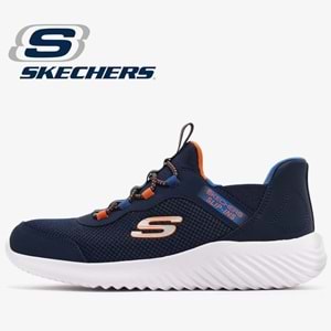 Skechers Bounder Slip-İns Brısk-Burst 403822L-NVBL Ortopedik Çocuk Spor Ayakkabı