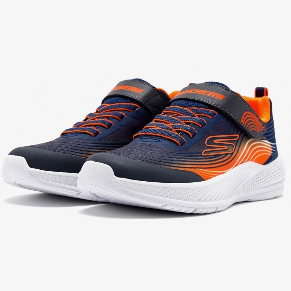 Skechers Microspec Advance 403926L-NVOR Ortopedik Çocuk Spor Ayakkabı