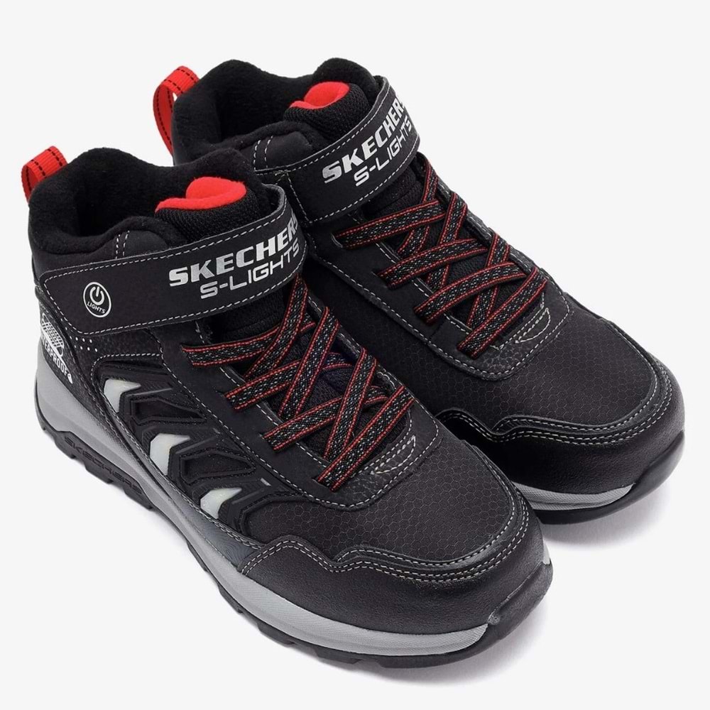Skechers Storm Blazer - Glow Roam 406410L-BKCC Kauçuk Taban Ortopedik Işıklı Çocuk Bot