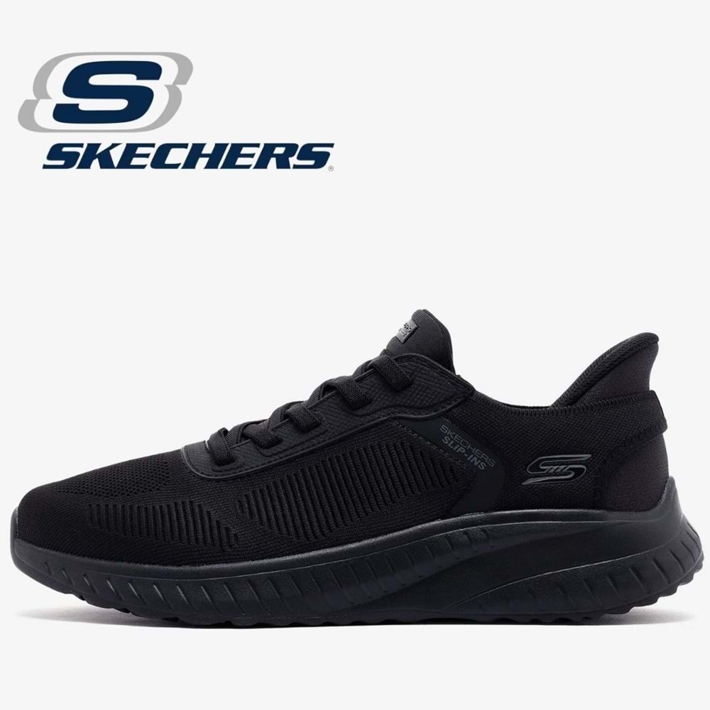Skechers Bobs Squad Chaos Solıd Step Slip-İns 118312-BBK Erkek Spor Ayakkabı
