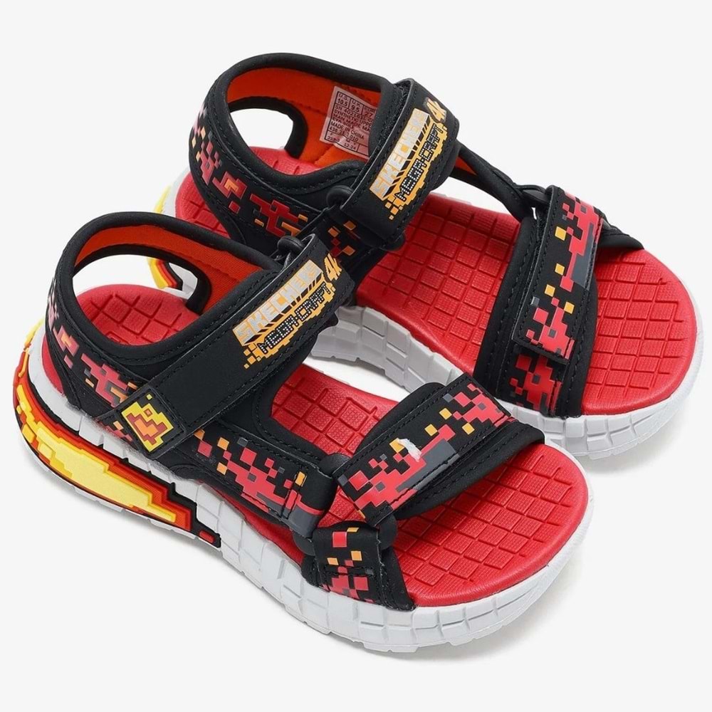 Skechers Megacraft Megasplash 4K 402161L-BKRD Ortopedik Çocuk Sandalet