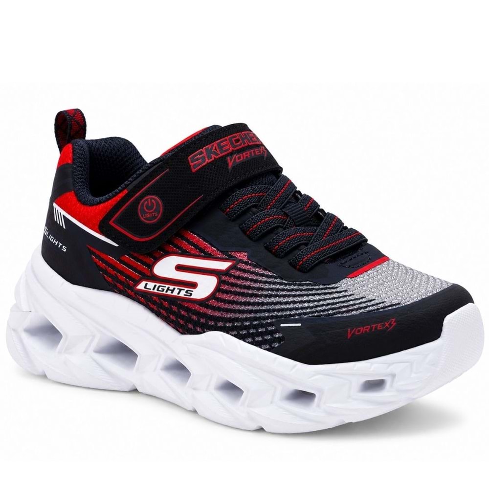 Skechers Vortex 3.0 SLıghts 400590L-BKRB Ortopedik Işıklı Çocuk Spor Ayakkabı