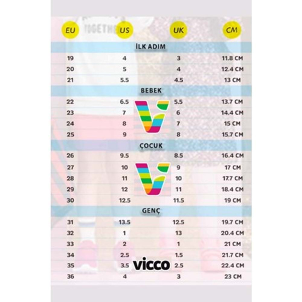 Vicco Rainbow Işıklı Ortopedik Çocuk Boğazlı Spor Ayakkabı