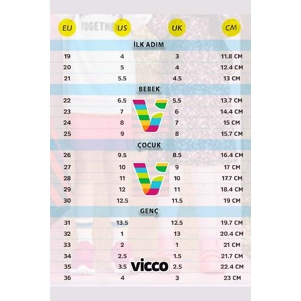 Vicco Birdy İlk Adım Bebek Ortopedik Çocuk Spor Ayakkabı