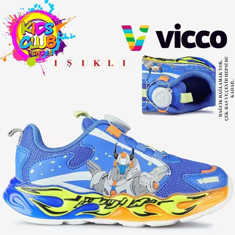 Vicco Lotus Akıllı Bağcıklı Işıklı Ortopedik Çocuk Spor Ayakkabı